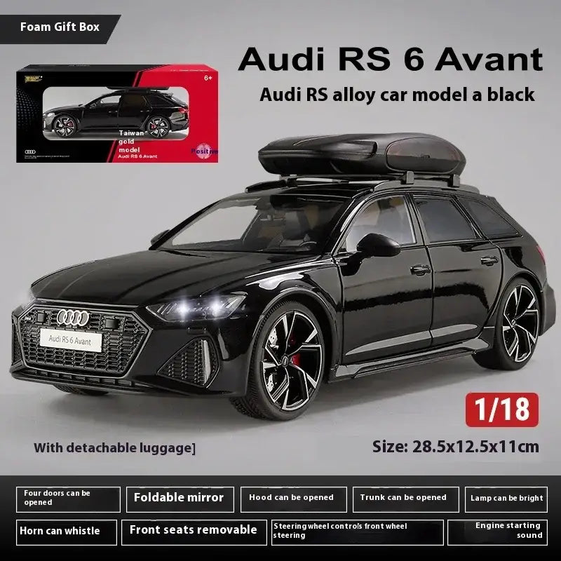 Audi RS6 Avant 1:18 – Metalowy Model Samochodu i Dekoracja - Czarny z pudełkiem