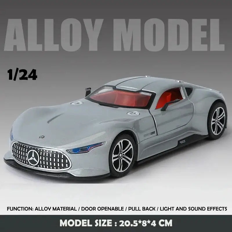 Benz AMG Vision GT 1:24 – Metalowy Model Samochodu Kolekcjonerskiego - Srebrny