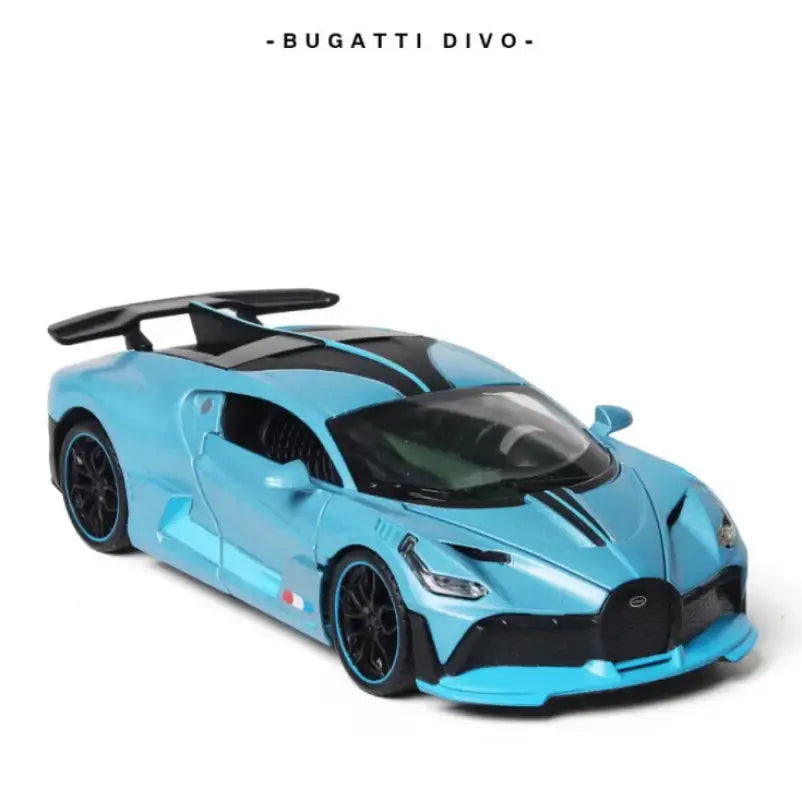 Bugatti Divo 1/32 – Metalowy Model Samochodu z Efektami Świetlnymi Zabawka Kolekcjonerska dla Chłopców - Niebieski