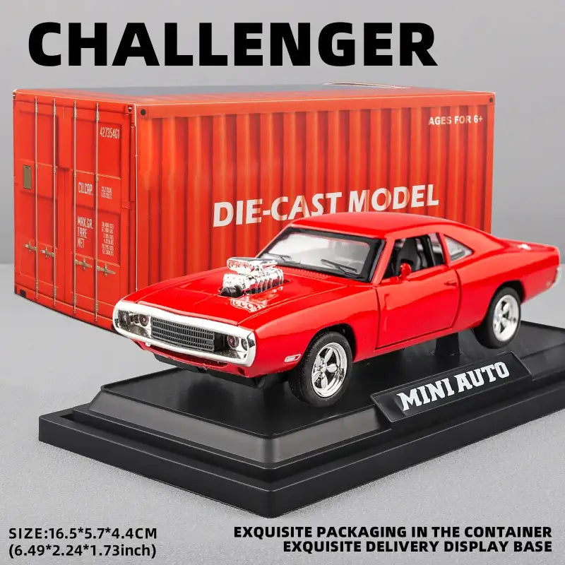 Charger 1970 1:32 – Metalowy Model Samochodu z Mechanizmem Cofania Zabawka dla Dzieci i Kolekcjonerów - Czerwony