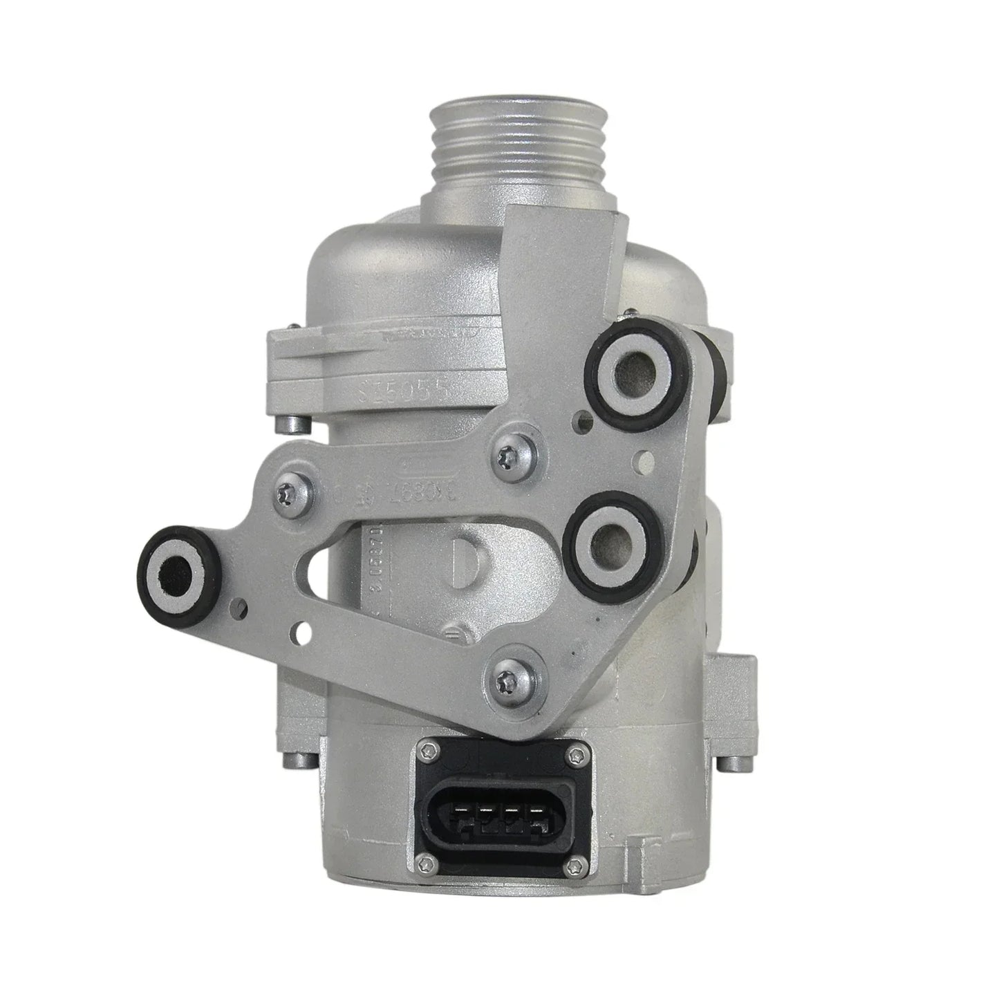 Srebrna metaliczna pompka wody elektryczna z czarnymi uszczelkami do bmw serii 5 f10 f11 xdrive 28i