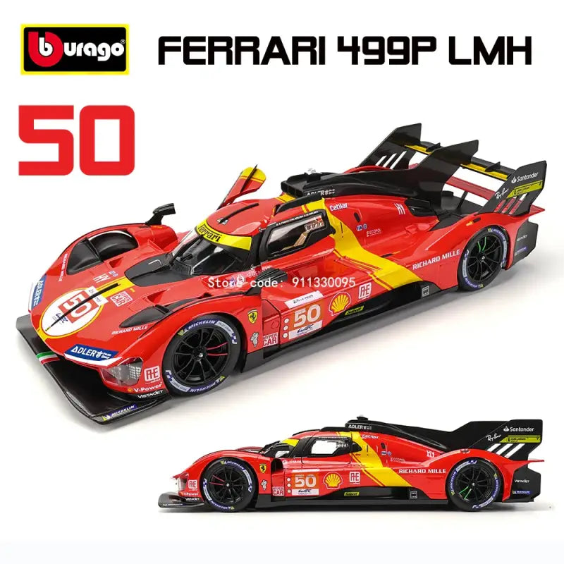 Ferrari 499P LMH 2023 1:18 – Metalowy Model Wyścigowy dla Chłopców - 499P LMH 50
