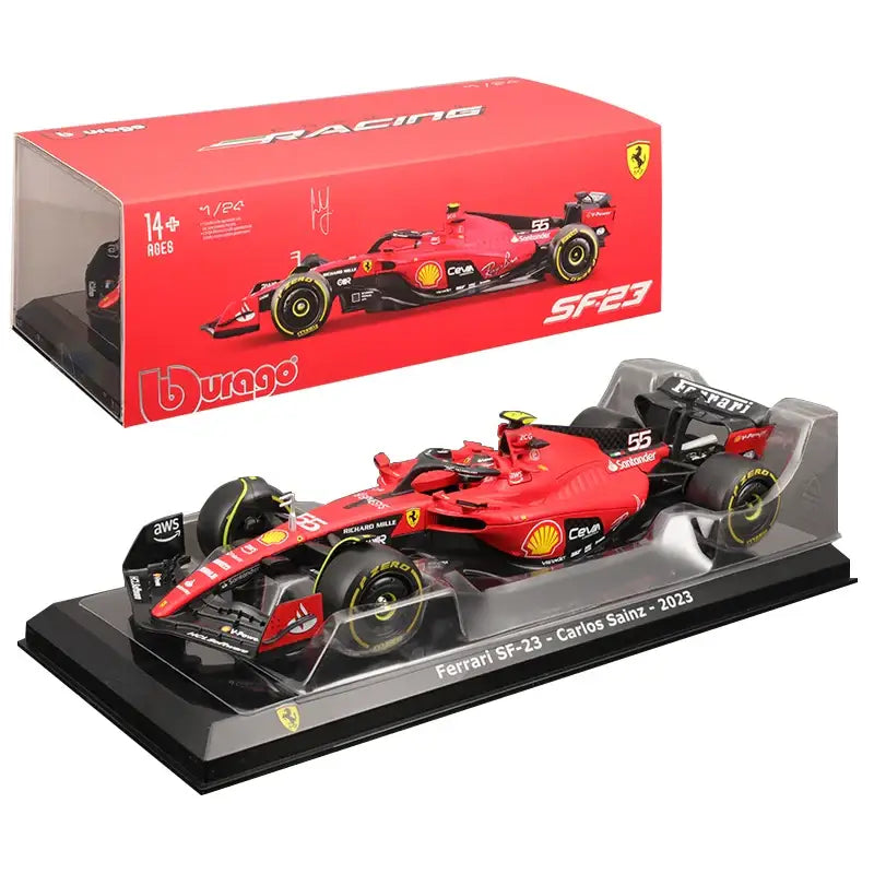 1:24 Ferrari SF23 2023 F1 Metalowy Model Wyścigowy Charles Leclerc Carlos Sainz - 24 Skala nr 55