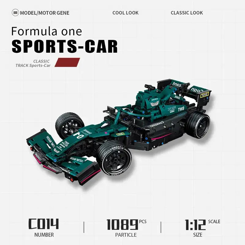 High-Tech Klocki F1 Formula 1 – Zdalnie Sterowany Model Wyścigowy dla Ekspertów - Czarny (model statyczny)