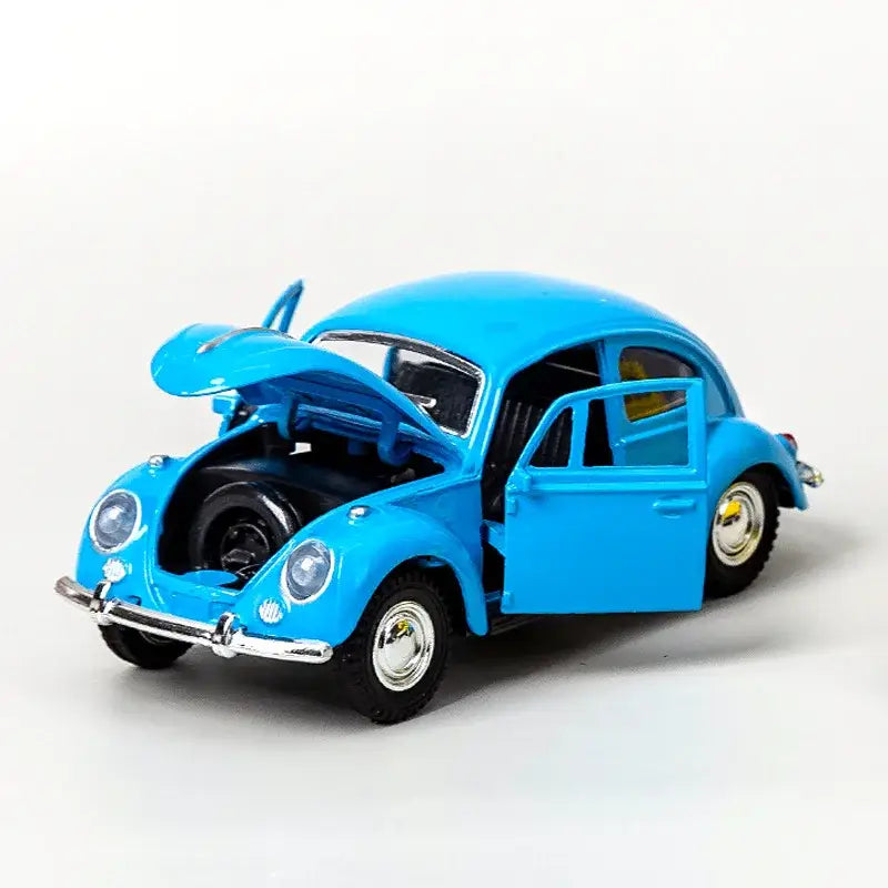 Klasyczny Model Samochodu Retro 1:32 – Metalowa Replika Z Mechanizmem Cofania dla Dzieci i Chłopców - Niebieski