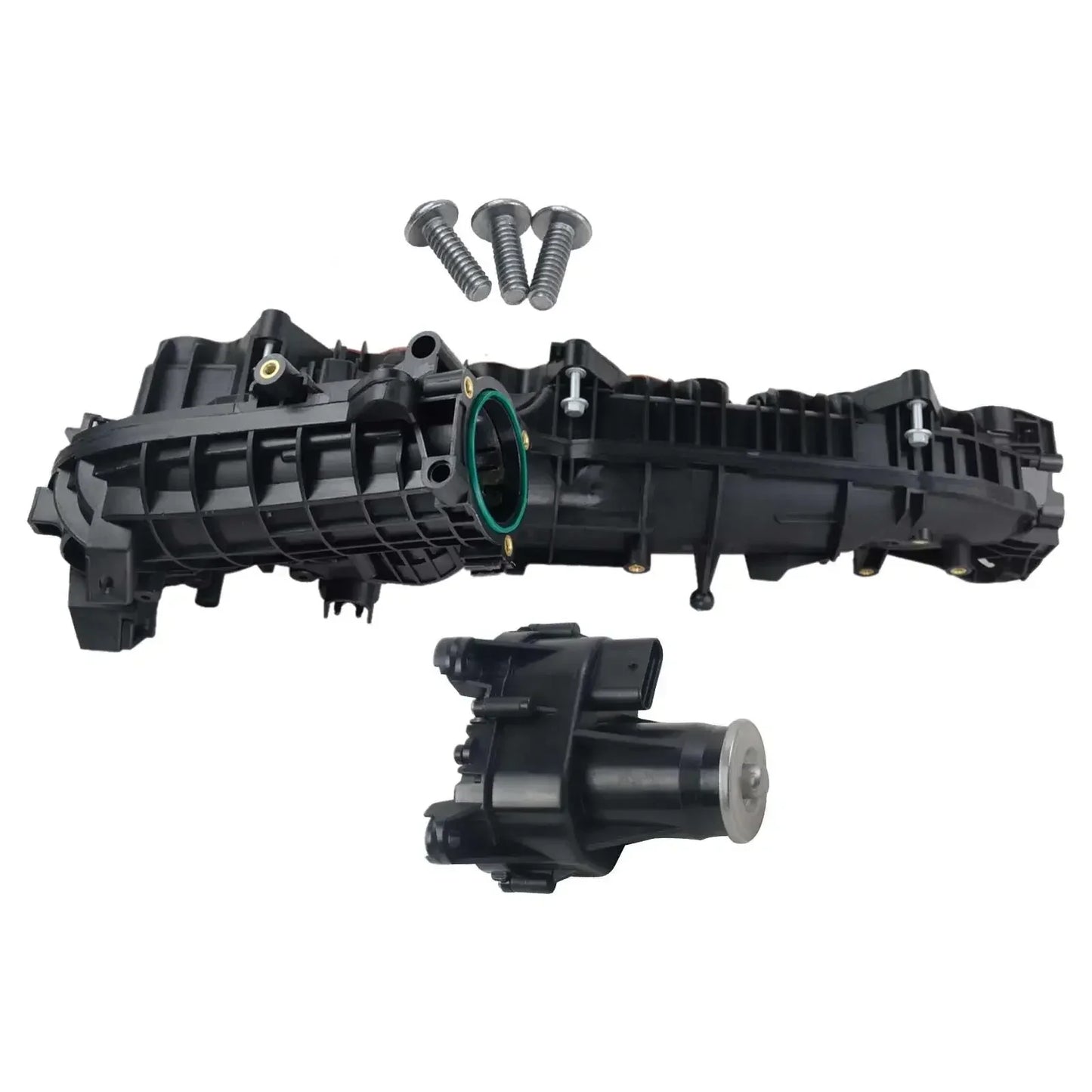 Ap03 kolektor dolot czarny plastikowy z zieloną gumową uszczelką do silnika bmw n57