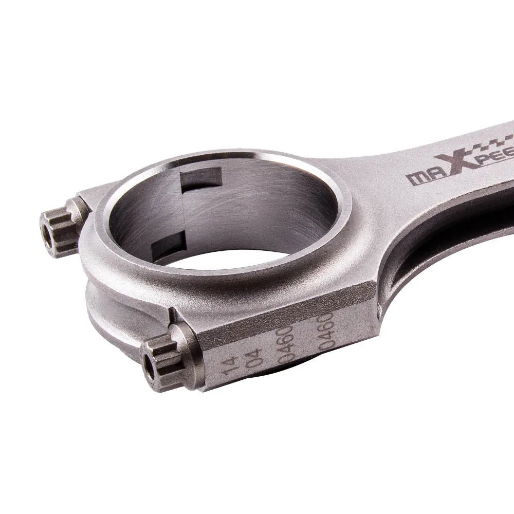 Kute korbowody h-beam z metalu 4340 srebrne z grawerem maxpee do fiata 500 starego modelu 130 mm 2 sztuki