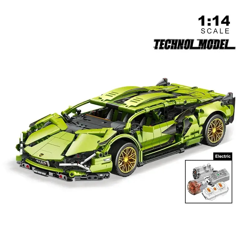 Lamborghini Super Speed – Zdalnie Sterowany Model z Klocków - Elektryczny (bez pudełka)