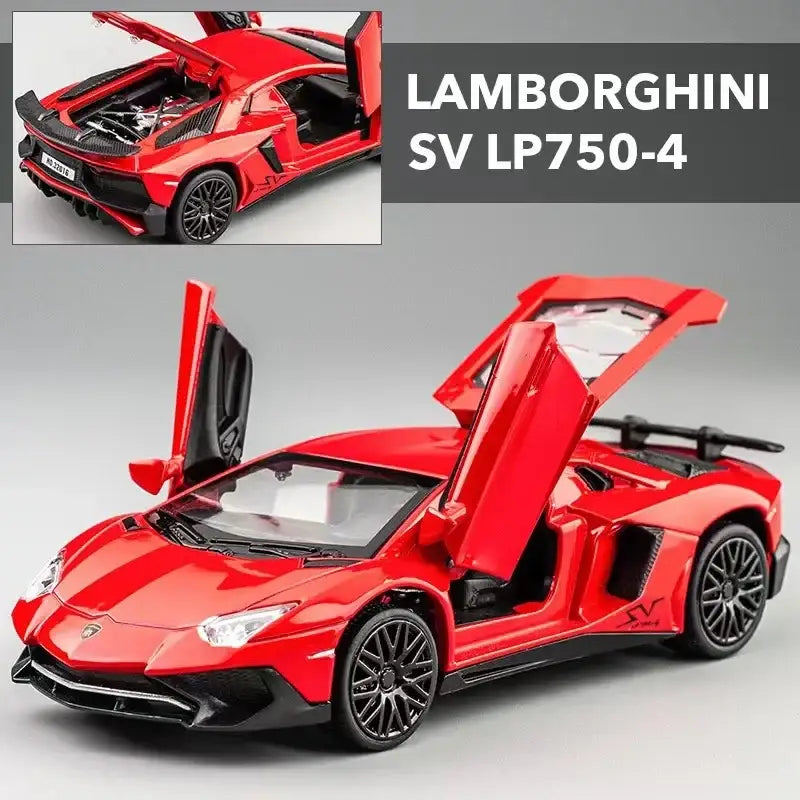 Lamborghini SV LP750-4 1:32 Metalowy Model Samochodu Sportowego - Czerwony z pudełkiem