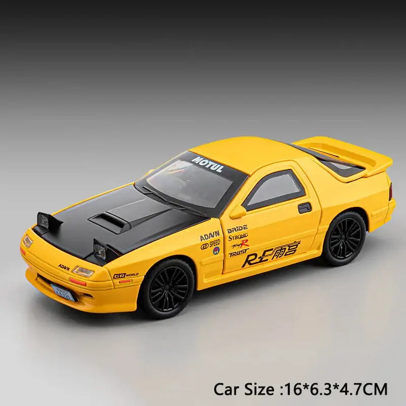 RED SUNS RX-7 FC3S 1:32 – Metalowy Model Die-Cast Prezent - B-Żółty