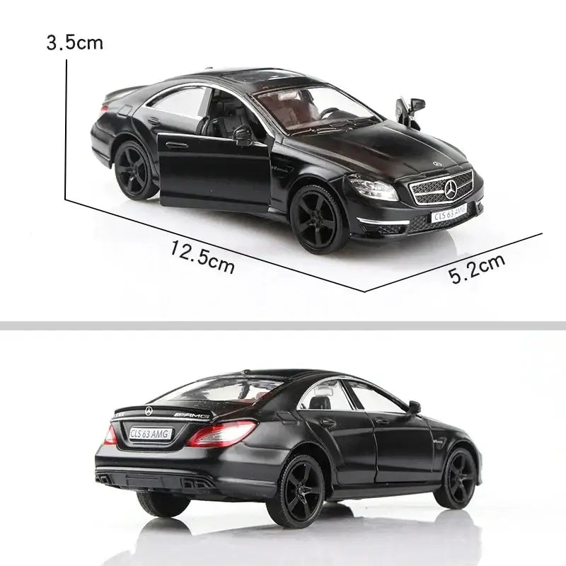 Mercedes-Benz CLS 1:36 – Metalowa Replika z Oponami Gumowymi - Matowy czarny
