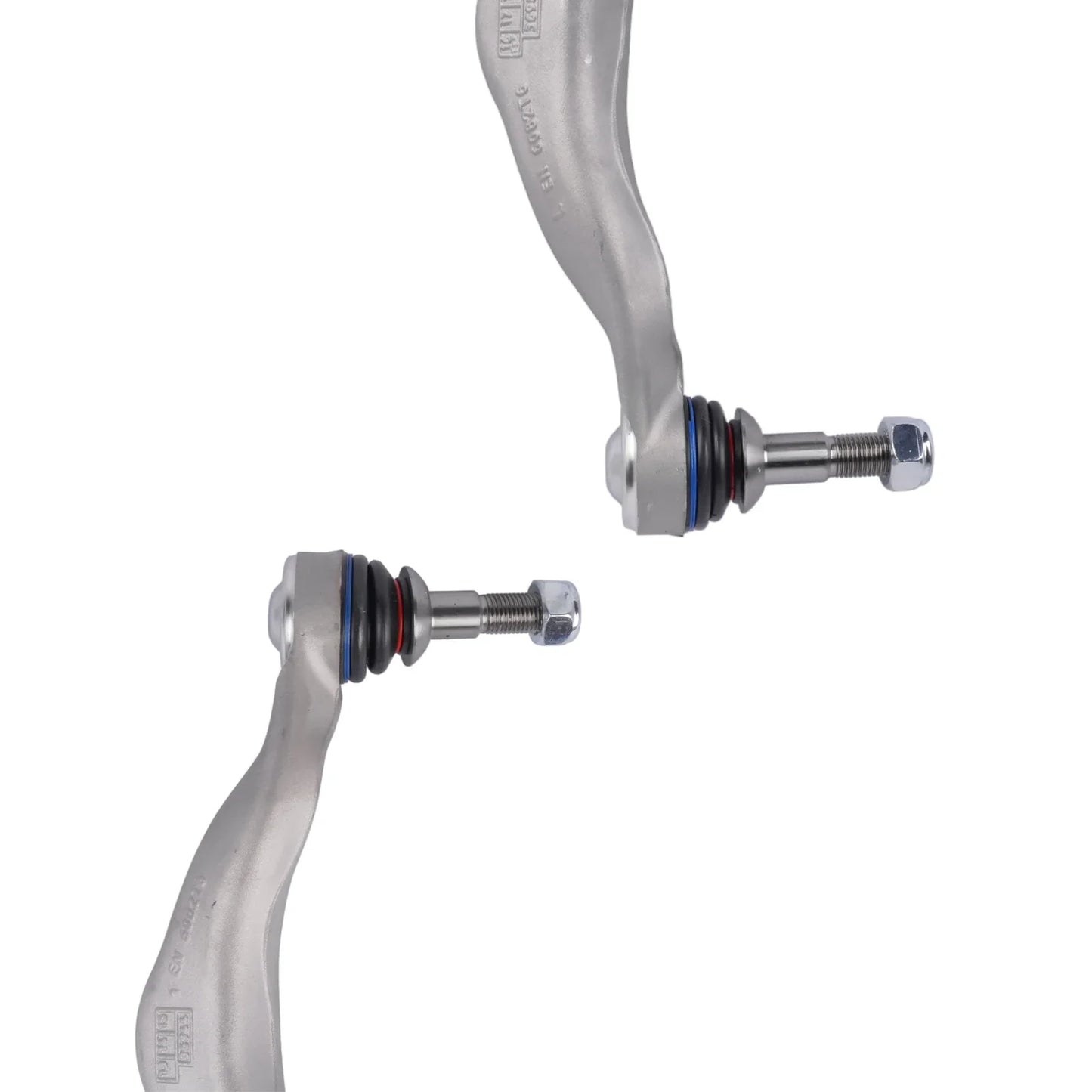 Srebrne metalowe przednich dolnych wahaczy z gwintowanymi śrubami i gumowymi tulejami do bmw f20 f21 f22 f23 f30 f31 f32 f33 f34 f80 f83