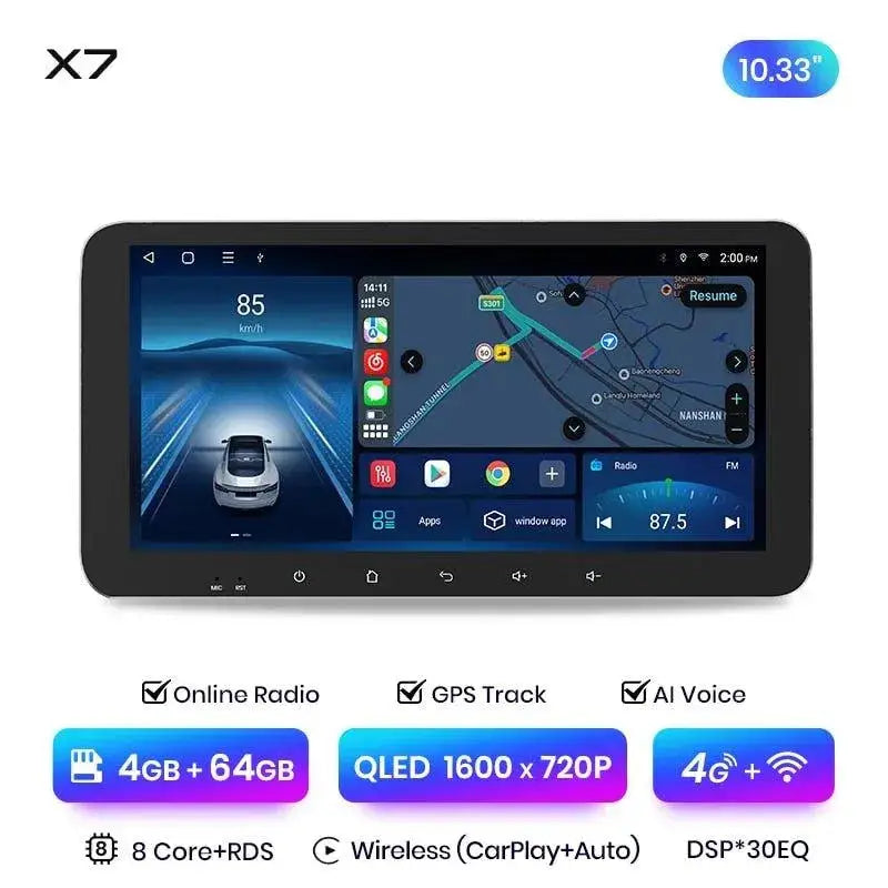 Radio nawigacja Honda Fit Jazz City 2002 - 2007 CarPlay Android Auto - Multigenus