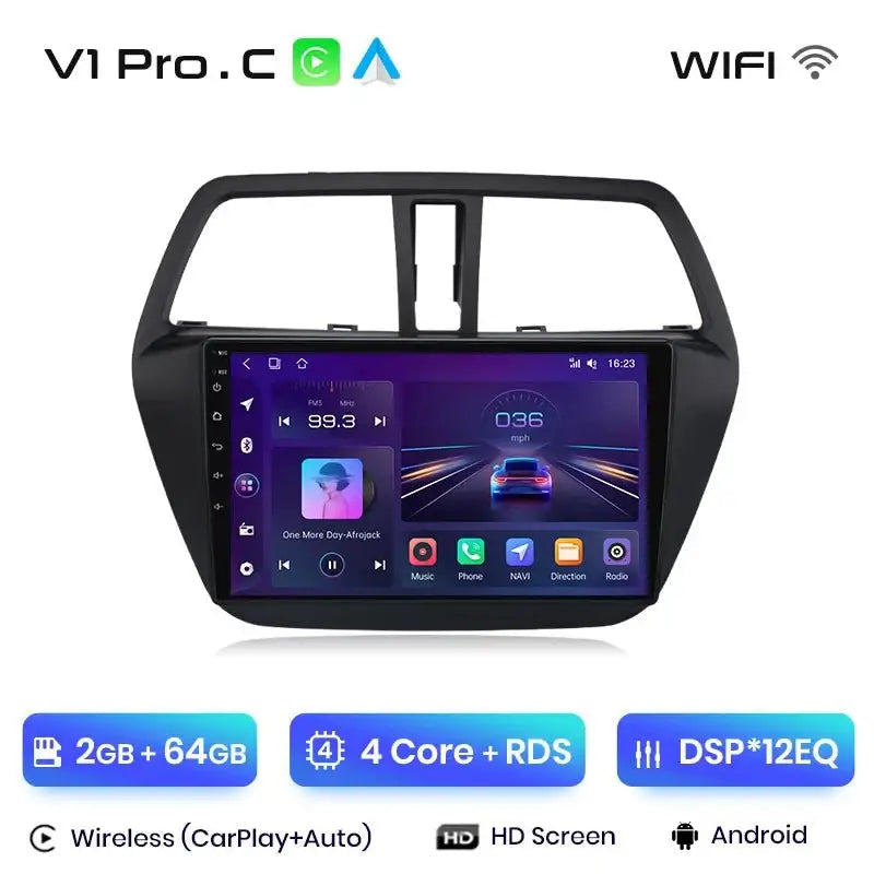 Radio dla Suzuki SX4 & S - Cross 2012 - 2016 z CarPlay i 4G GPS 2 - DIN AI Voice Android Auto - Multigenus