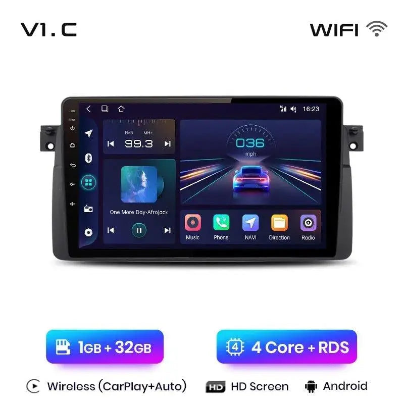 Radio nawigacja BMW E46 M3 318/320/325/330/335 Android Auto Carplay - Multigenus