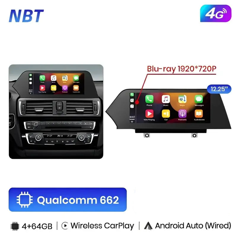 Radio nawigacja BMW 3/4 Serii F30 F31 F34 F32 F33 F36 CarPlay 1920*720 Android Auto - Multigenus