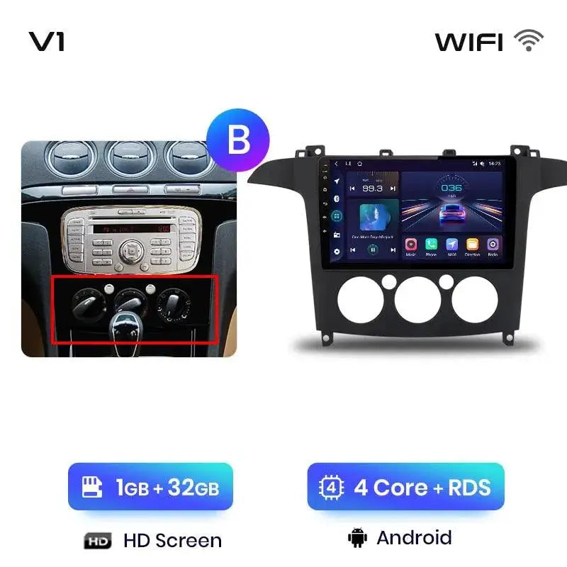 Radio nawigacja Ford S-MAX 2007-2015 Android Auto Carplay - Multigenus