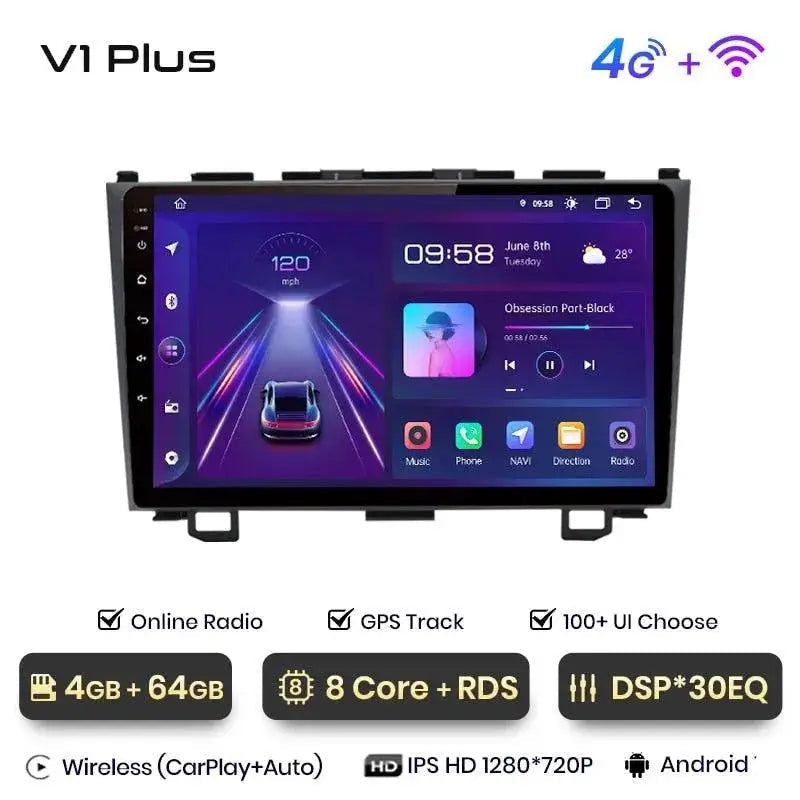 Radio nawigacja Radio Honda CR-V 3 RE CRV 2007 - 2011 Carplay Android Auto - Multigenus