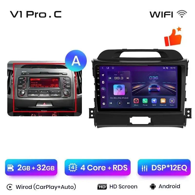 Radio nawigacja KIA Sportage 3 2010 - 2016 Carplay Android Auto - Multigenus