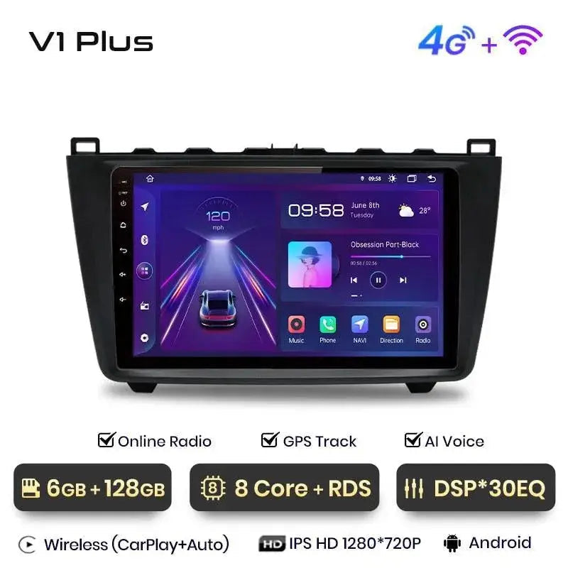 Radio nawigacja Mazda 6 GH 2007 - 2012 Carplay Android Auto - Multigenus