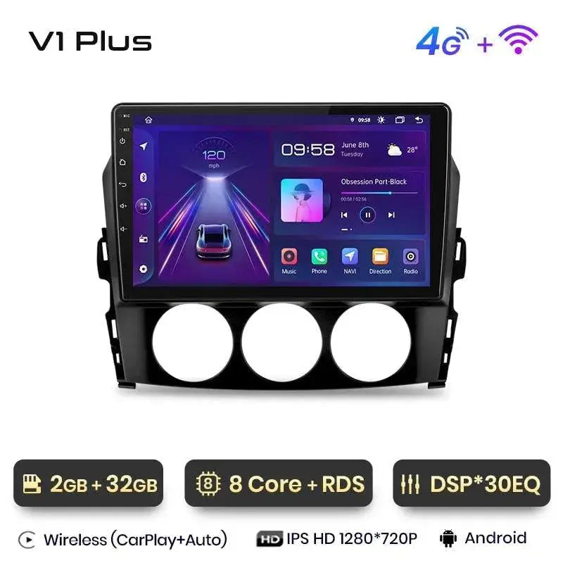 Radio nawigacja Mazda MX-5 MX5 III 3 NC 2008 - 2015 Android Auto Carplay - Multigenus