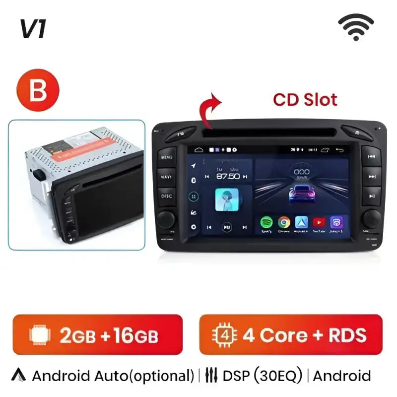 Radio nawigacja Mercedes Benz CLK W209 W203 W463 W208 Carplay Android Auto - Multigenus