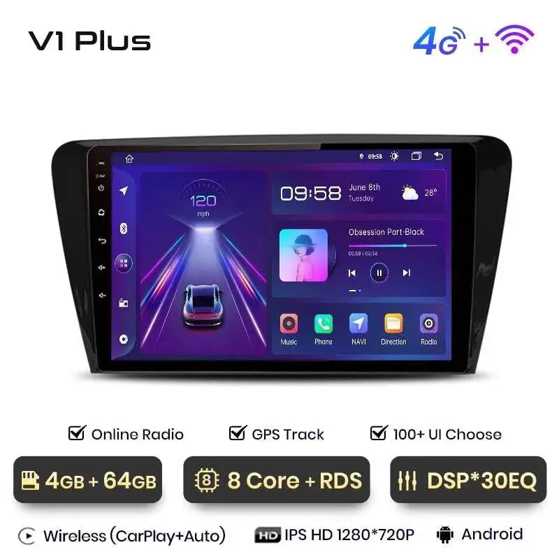 Radio nawigacja SKODA Octavia 3 A7 2013 - 2018 Carplay Android Auto - Multigenus