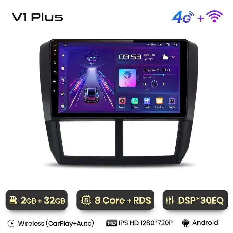 Radio nawigacja Subaru Forester 3 SH Impreza 2007 - 2013 Carplay Android Auto - Multigenus