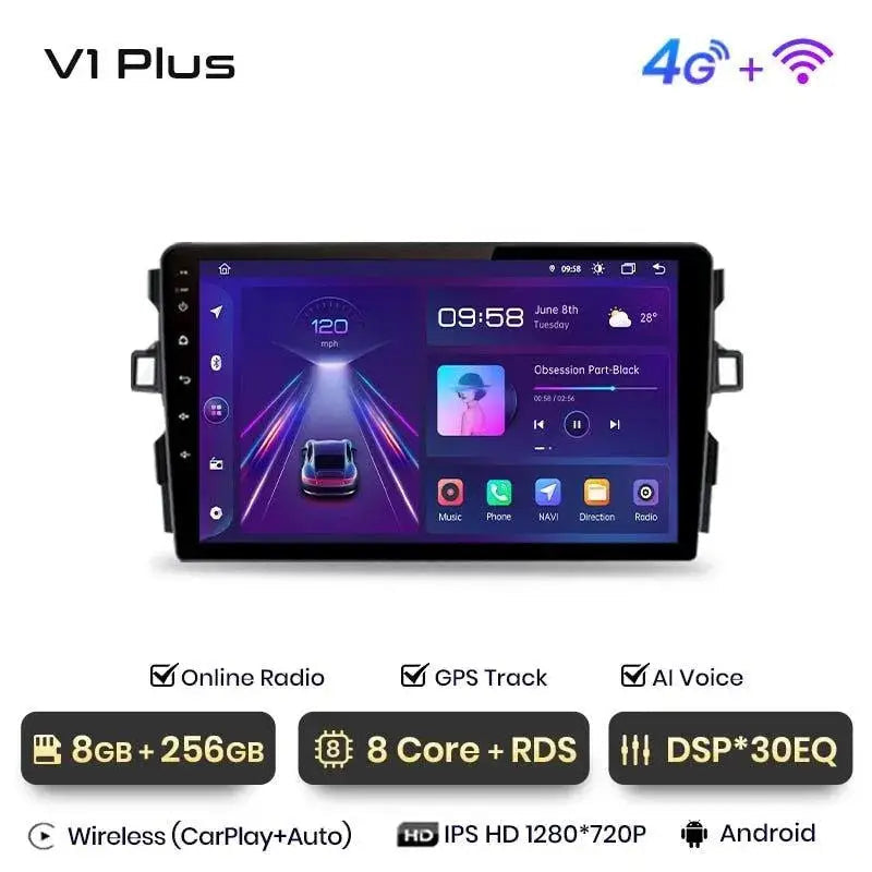 Radio nawigacja Toyota Auris E150 2006 - 2012 Carplay Android Auto - Multigenus