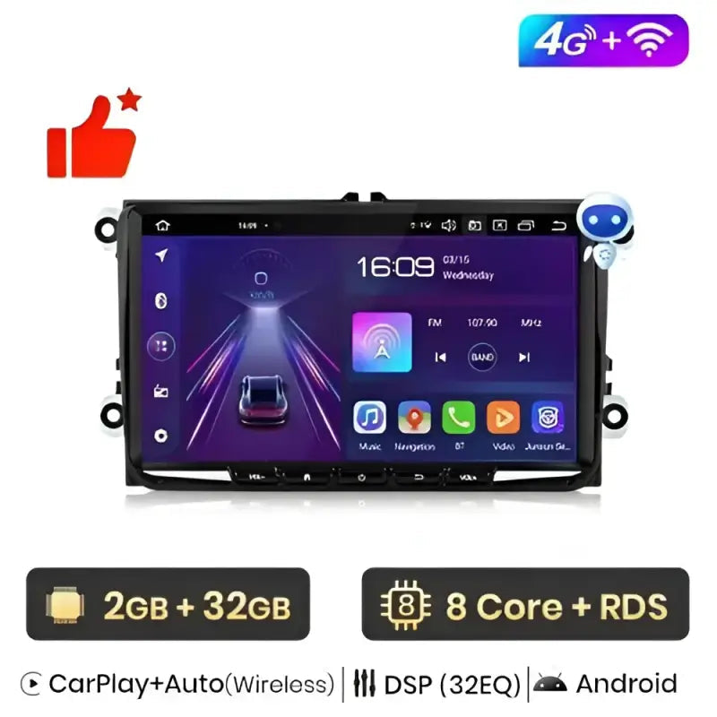 Radio nawigacja Volkswagen VW Passat B6 B7 CC Tiguan Touran GOLF POLO Android Auto Carplay - Multigenus
