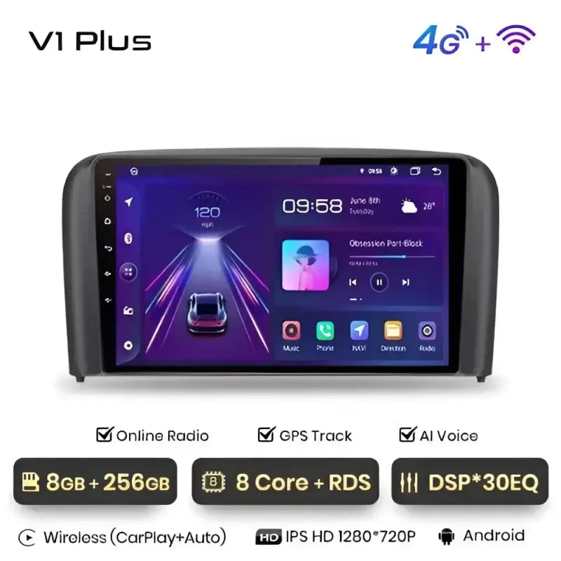 Radio nawigacja Volvo S80 1998 - 2006 Carplay Android Auto - Multigenus