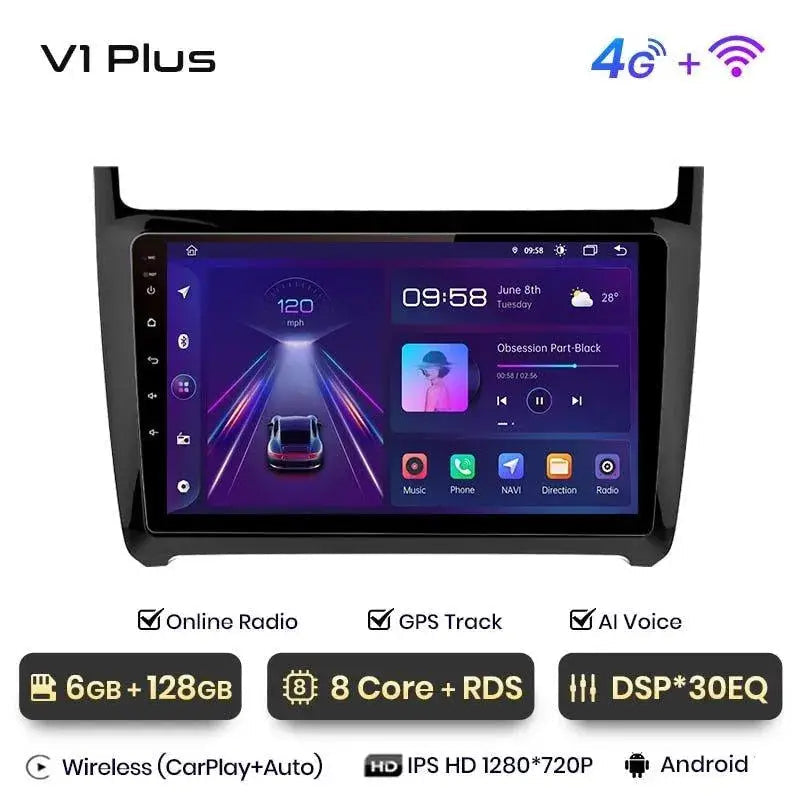 Radio nawigacja VW Volkswagen POLO 5 2008-2020 Android Auto Carplay - Multigenus