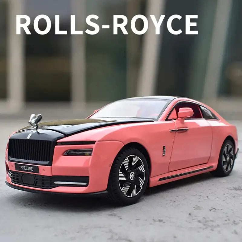 Rolls-Royce Spectre 1:24 – Metalowy Model Samochodu Z Efektami Dźwiękowymi i Świetlnymi - Różowy