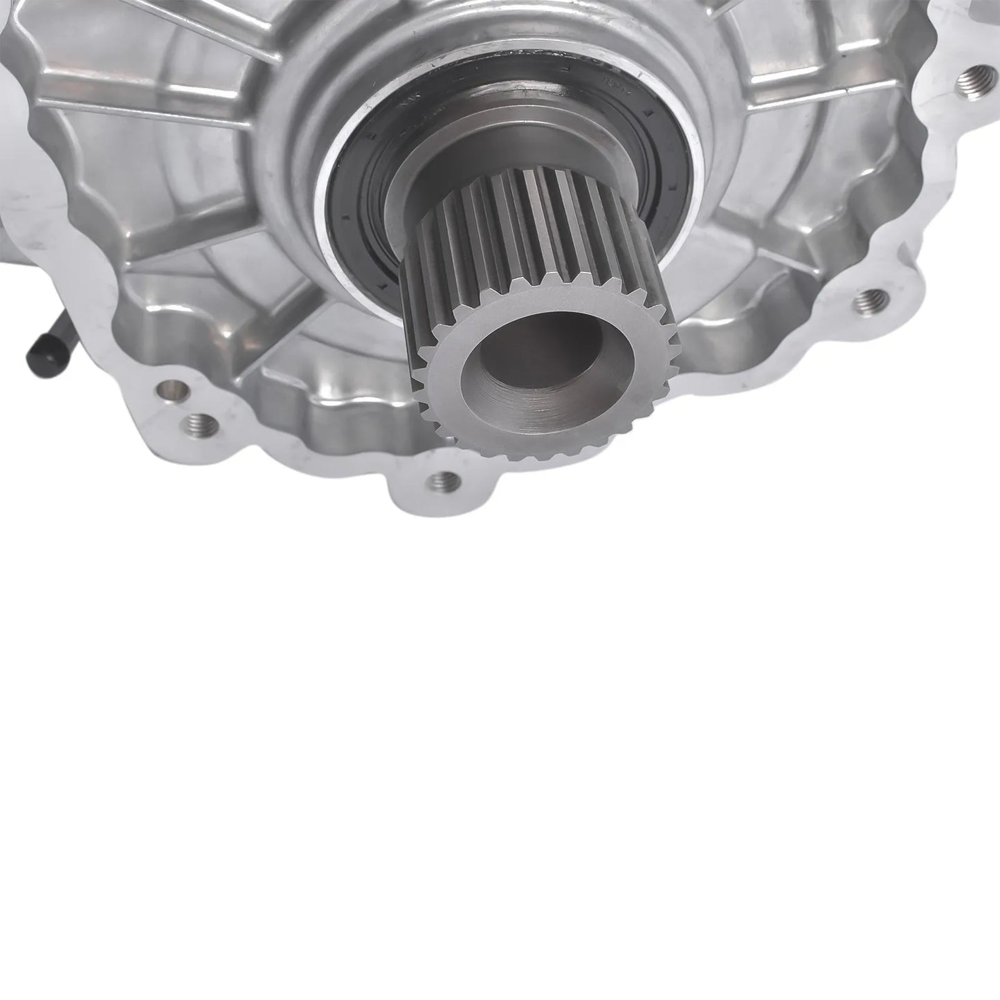 Srebrna metaliczna skrzynia transferowa z wałem centralnym do jeep grand cherokee srt8 6.4l 5038433ab