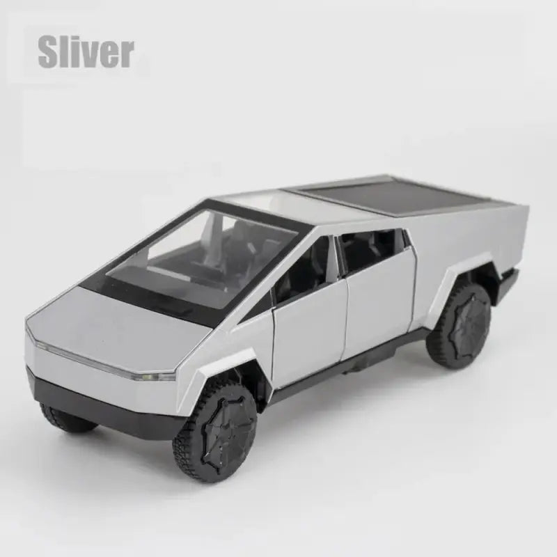 Cyber Truck 1:32 – Metalowy Model Pickup z Efektami Świetlnymi i Dźwiękowymi - Srebrny