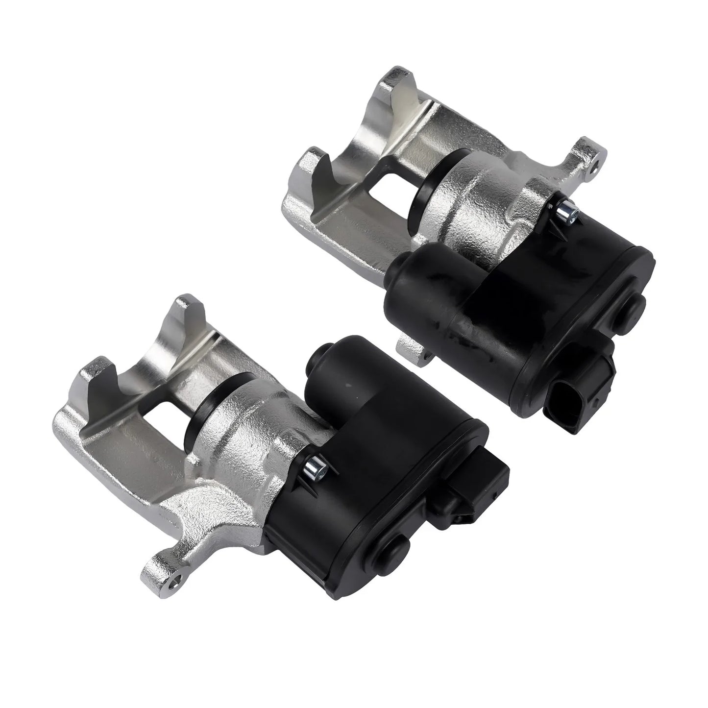 Srebrno czarne zaciski hamulcowe tylne z obrobionym metalem do volvo s60 s80 v60 na lata 2006 2018
