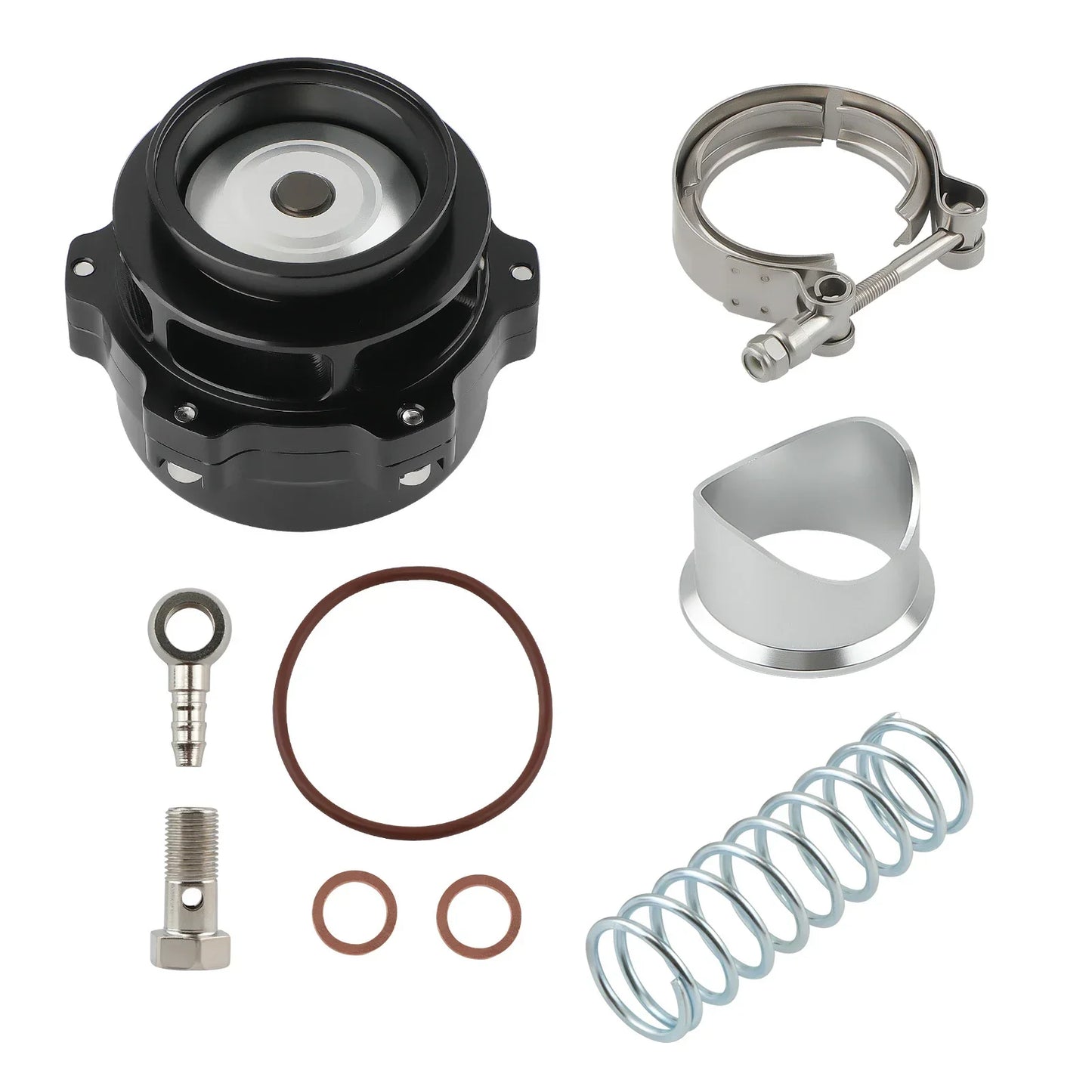Universeller 50-mm-Turbo-Ladeluftkühler-V-Band-Abblasventilsatz aus Aluminium
