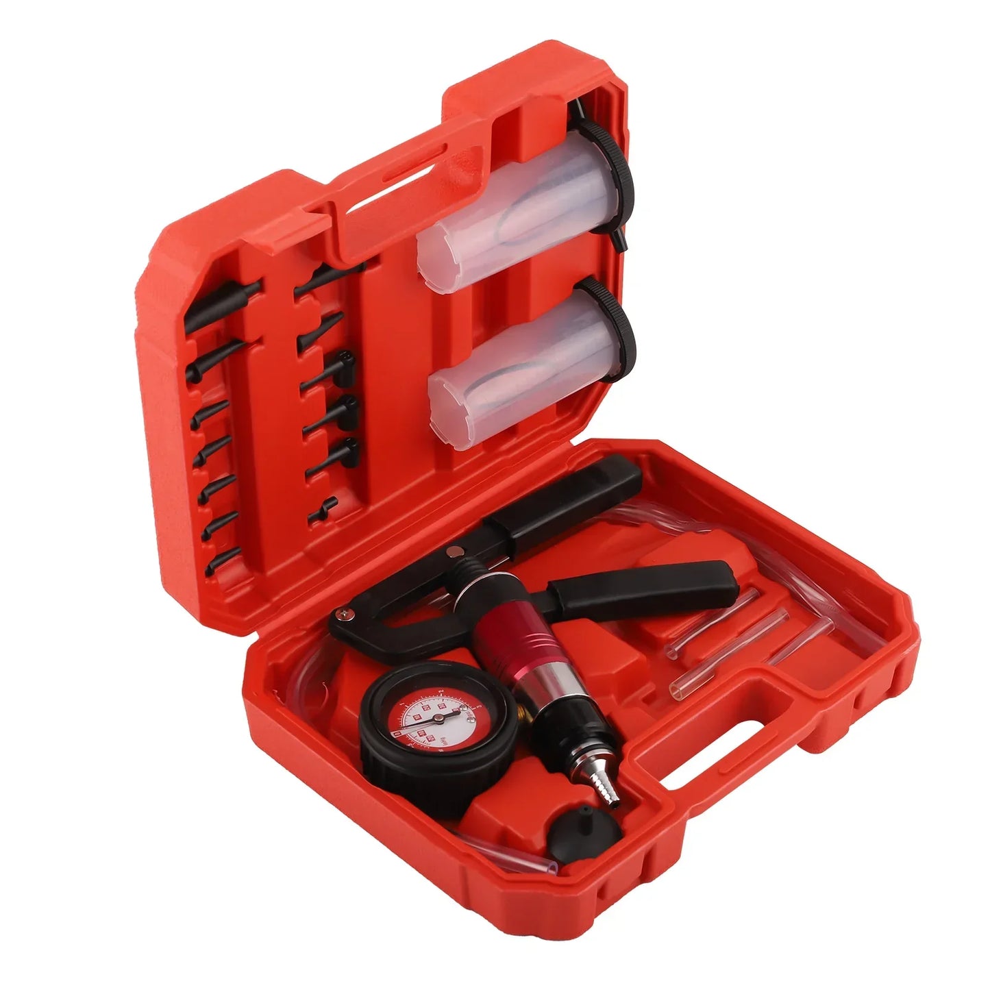 Vakuum-Druckpumpen-Tester-Set, Bremsflüssigkeitsentlüfter, Entlüftungsadapter, Manometer, Neu