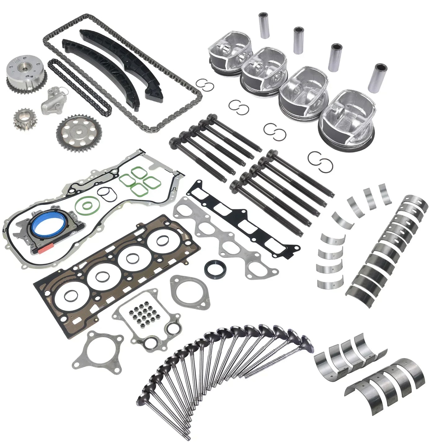 AP01 Engine Timing Chain Kit Pistons Set For Audi VW Seat Skoda 1.4 TFSI CAVA CAVB 036109611K 036109611AE