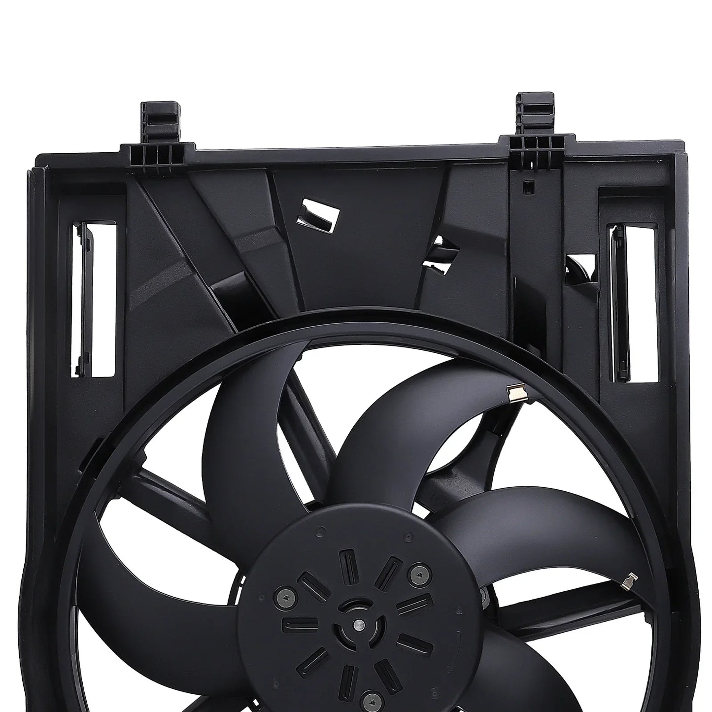 Czarny plastikowy zestaw wentylatora chłodniczego 5q0121203da do skoda karoq z okrągłym łopatkowym designem