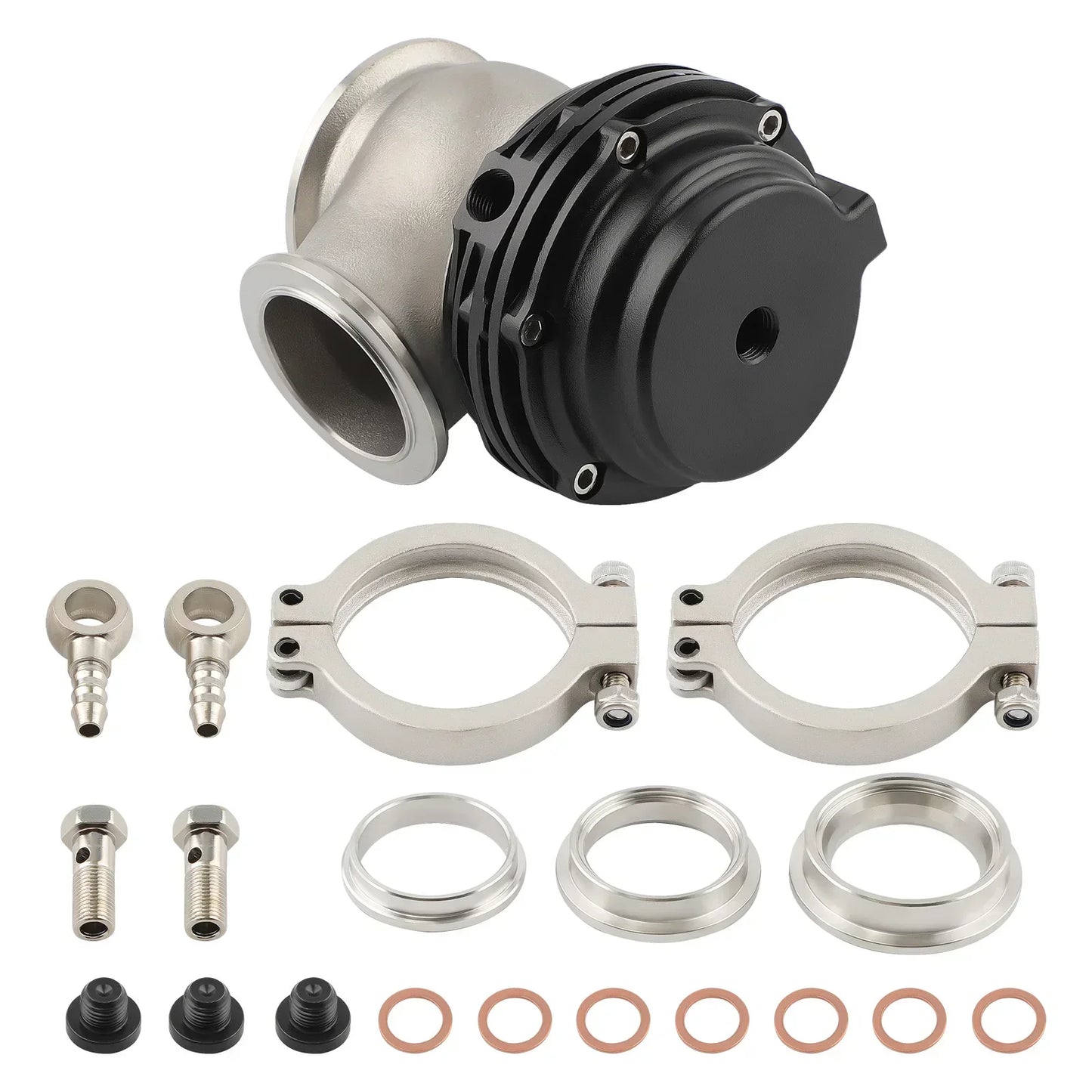 Zewnętrzny wastegate MV-S 38 mm V-band, sprężyna 22 PSI