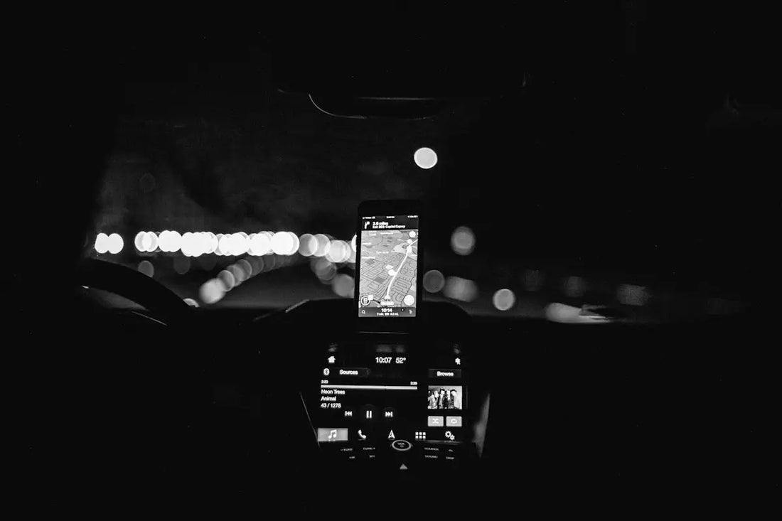 grayscale photo of turned-on smartphone