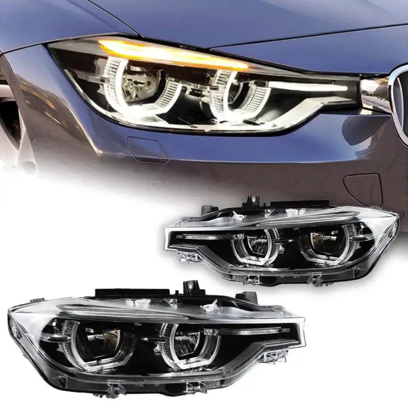 BMW F30 F35 2013–2015 Reflektory Przednie LED DRL Angel Eyes Komplet