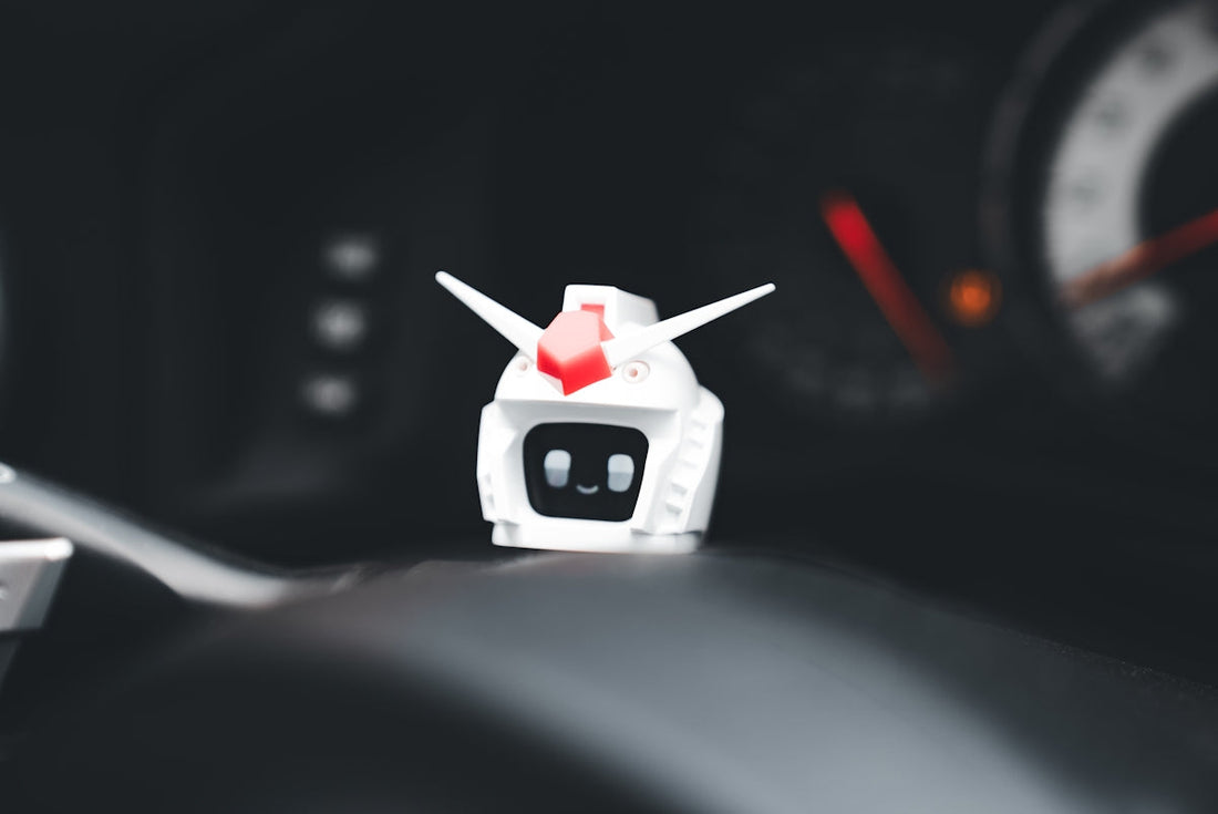 A close up of a car dashboard with a speedometer
