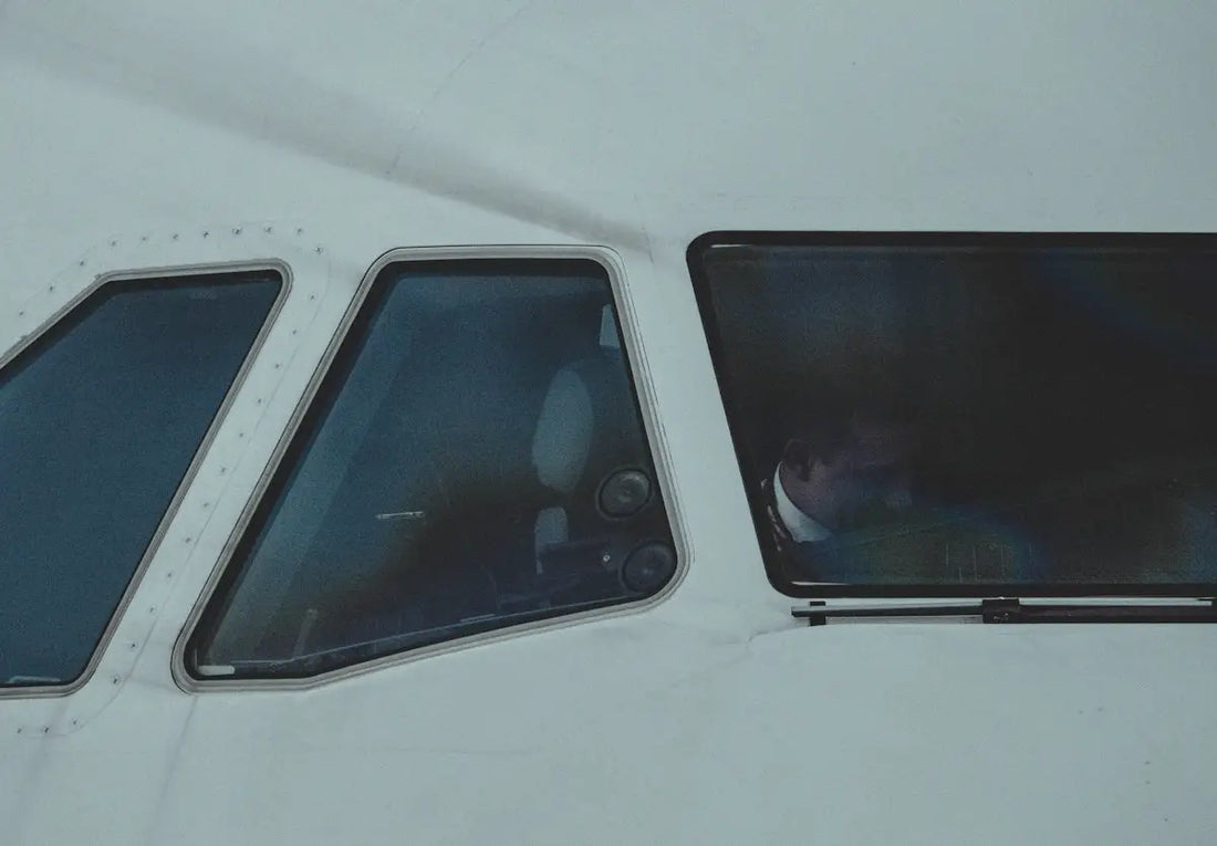 a close up of the inside of a plane door
