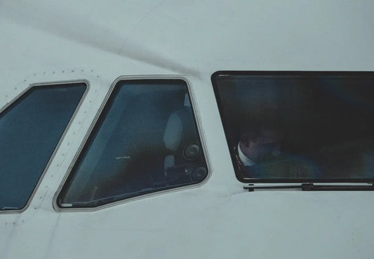 a close up of the inside of a plane door