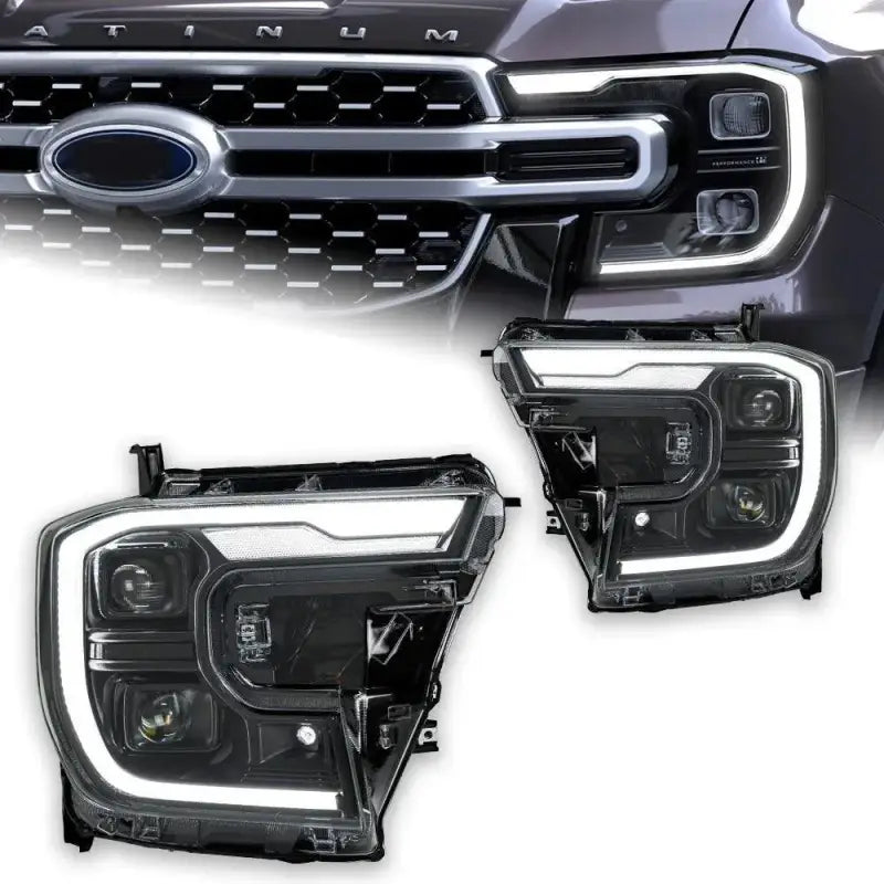 Ford Ranger 2021–2022 Reflektory Przednie LED DRL Kierunkowskaz Projektor Komplet
