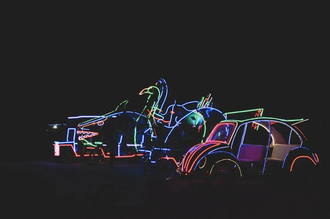 blue and purple neon lights