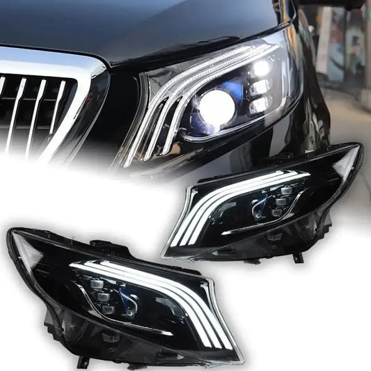 Reflektory Przednie LED Lampy do Mercedes Vito 2015–2020 – DRL