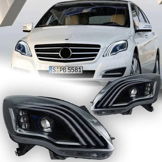 Reflektory Przednie LED Projektor Lampy do Mercedes W251 V251 R320 R350 R500 2010–2017 – DRL